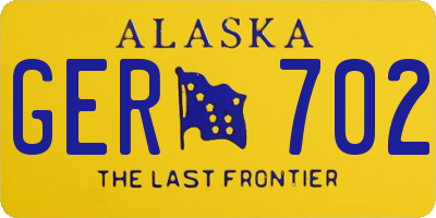 AK license plate GER702