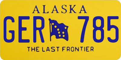 AK license plate GER785