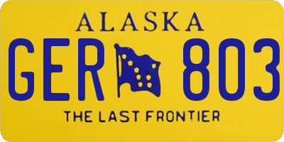 AK license plate GER803