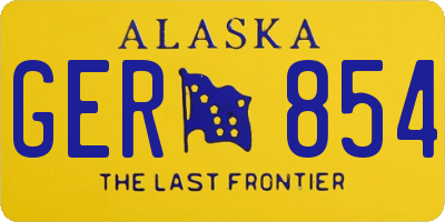 AK license plate GER854