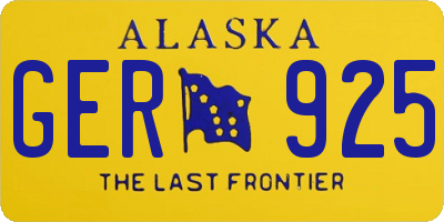 AK license plate GER925