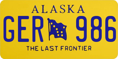 AK license plate GER986