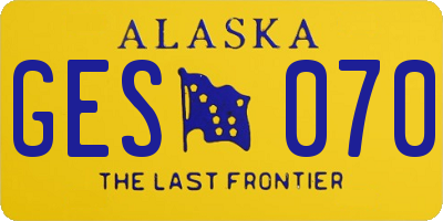 AK license plate GES070
