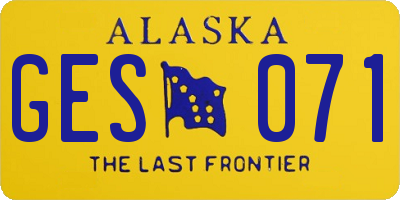 AK license plate GES071