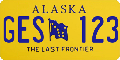 AK license plate GES123