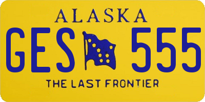 AK license plate GES555