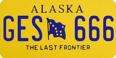 AK license plate GES666
