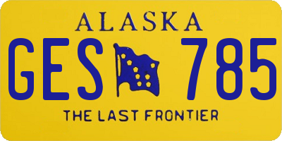 AK license plate GES785