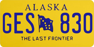 AK license plate GES830