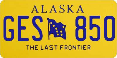 AK license plate GES850