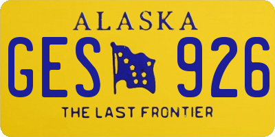 AK license plate GES926