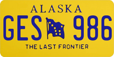 AK license plate GES986