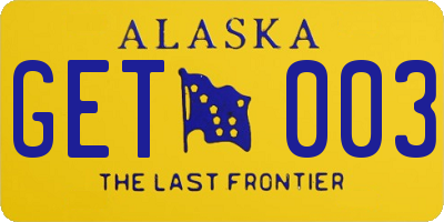 AK license plate GET003