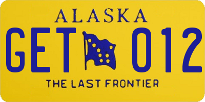 AK license plate GET012