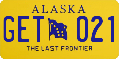 AK license plate GET021