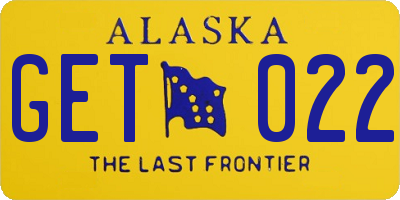 AK license plate GET022