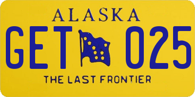 AK license plate GET025