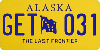 AK license plate GET031