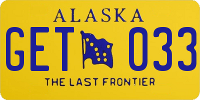 AK license plate GET033