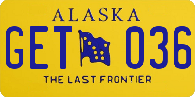 AK license plate GET036
