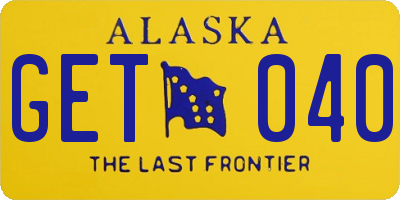 AK license plate GET040