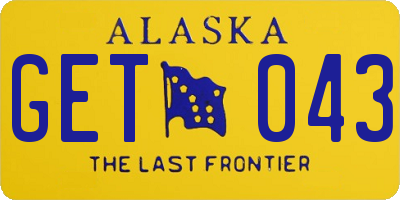 AK license plate GET043