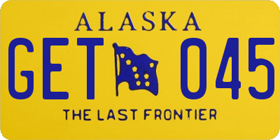 AK license plate GET045