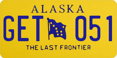 AK license plate GET051