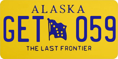 AK license plate GET059