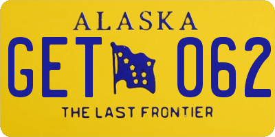 AK license plate GET062