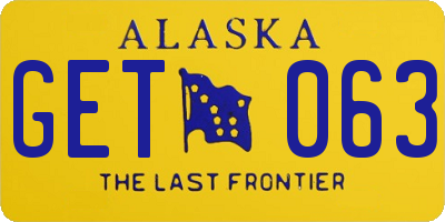 AK license plate GET063