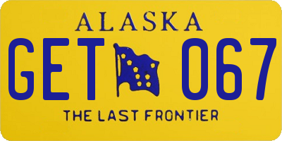 AK license plate GET067