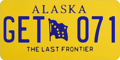 AK license plate GET071
