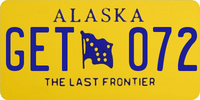 AK license plate GET072