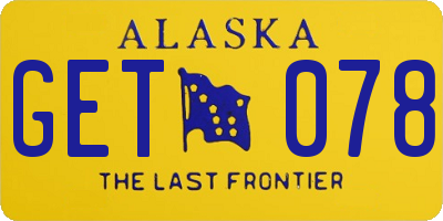 AK license plate GET078