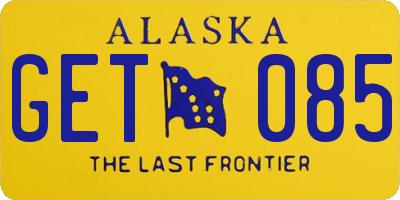 AK license plate GET085