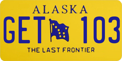 AK license plate GET103