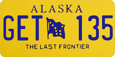 AK license plate GET135