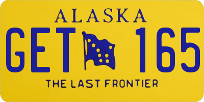 AK license plate GET165