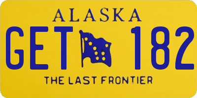 AK license plate GET182