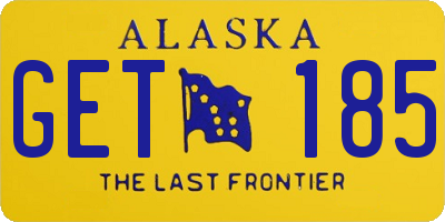 AK license plate GET185