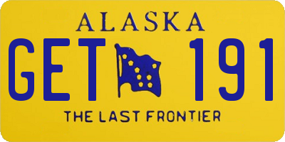 AK license plate GET191