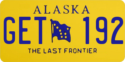 AK license plate GET192