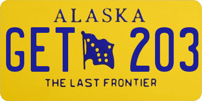 AK license plate GET203