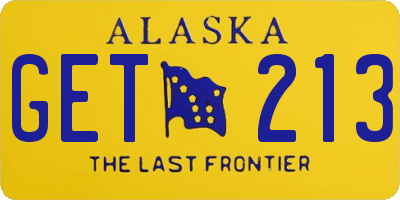 AK license plate GET213