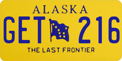 AK license plate GET216