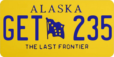 AK license plate GET235