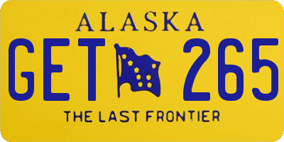 AK license plate GET265