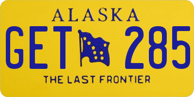 AK license plate GET285