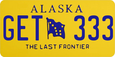 AK license plate GET333